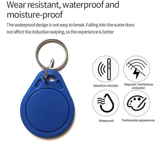 50 PCS 13.56 MHz UID Writable Rewritable Clone IC Smart Keychain, Compatible with MIFARE Classic 1K, RFID Blank Tag for Access Control Key Tag Rewritable (50 PCS)