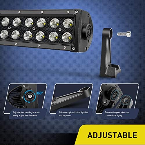 Nilight - NI07B-120W 22" 120w LED Light Bar Flood Spot Combo Driving Lights Fog Lamp off road led lights for SUV ATV Truck 4x4 Boat ,2 Years Warranty