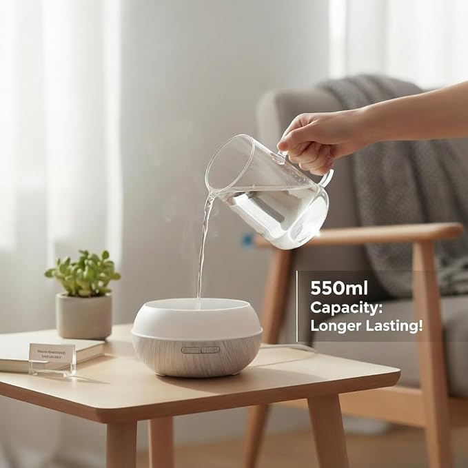 550ml Aromatherapy Essential Oil Diffuser Remote Humidifier 7 LED