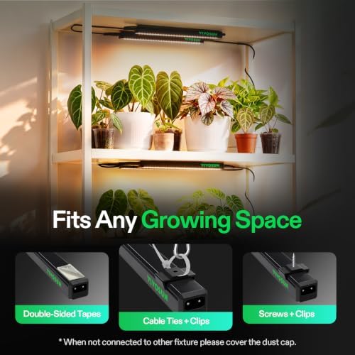 VIVOSUN T5 Grow Lights for Indoor Plants, 3000K Full Spectrum, 1FT