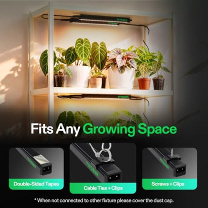 VIVOSUN T5 Grow Lights for Indoor Plants, 3000K Full Spectrum, 1FT