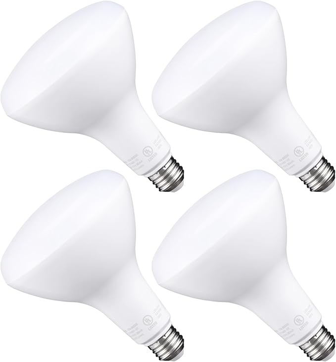 TORCHSTAR BR40 LED Light Bulbs, Indoor Flood Light Bulbs, Dimmable, 4000K Cool White, 100W Equivalent 17W, 1400lm, E26 Base, Recessed Can Light, Flicker-Free, UL Listed, Pack of 4