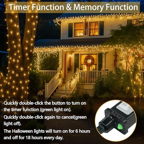 200 LED Connectable String Lights with Remote, Warm White to Multicolor