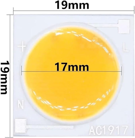 1pcs LED COB Ceramic Chip AC 220V 12W 15W 20W 30W 50W Smart IC Lighting Led DIY Beads for Led Buld Spotlight Warm and Cold White(Warm White,20W 1919mm 220V)