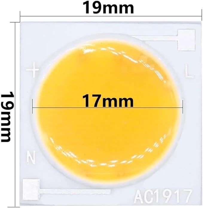 1pcs LED COB Ceramic Chip AC 220V 12W 15W 20W 30W 50W Smart IC Lighting Led DIY Beads for Led Buld Spotlight Warm and Cold White(Warm White,12W 1919mm 220V)
