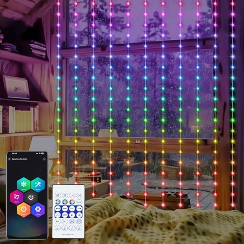 echosari Smart Curtain Lights 6.6 x 9.8Ft 16 Million Colors Changing