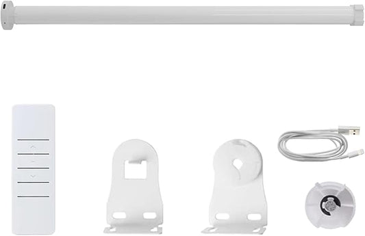 Rechargeable Roller Shade Motor with Remote, Type-C Charging 2800mAh Battery for 1.5” Tube (38mm), Wireless Electric Blind Drive Retrofit Kit, Quiet Operation (1.1N.m Torque 30rpm/min)