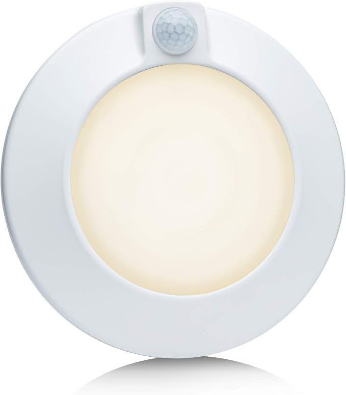 Closet Lights Motion Sensored Indoor Ceiling Mount LED- 10W 3000K Closet Stair Porch Ceiling Pantry Motion Activated Light, 6-7/8 Inch 90CRI 600lm Hardwire to Junction Box, No Battery, Damp Rated ETL