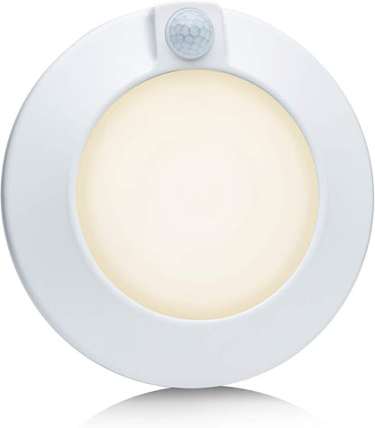 Closet Lights Motion Sensored Indoor Ceiling Mount LED- 10W 3000K Closet Stair Porch Ceiling Pantry Motion Activated Light, 6-7/8 Inch 90CRI 600lm Hardwire to Junction Box, No Battery, Damp Rated ETL