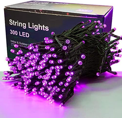 300 LED Halloween Lights, 98.5FT Halloween String Lights with 8 Lighting Modes, Waterproof & Connectable Mini Light, Plug in for Indoor Outdoor Holiday Christmas Party Bedroom Decorations (Purple)