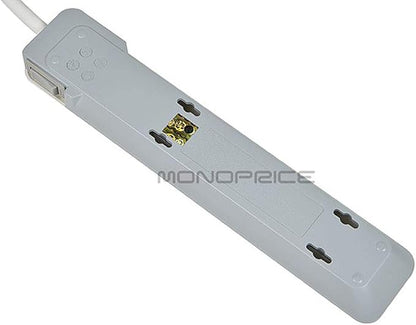 Monoprice 6 Outlet Slim Surge Protector Power Strip - 540 Joules, With Power/Circuit Breaker Switch, 500 Volts Clamping Voltage, UL Rated Cord, 3 Feet, White