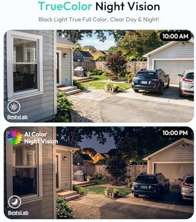 BOTSLAB Dual-Lens 4MP Window Camera for Home Security, No Drill, Anti-Glare