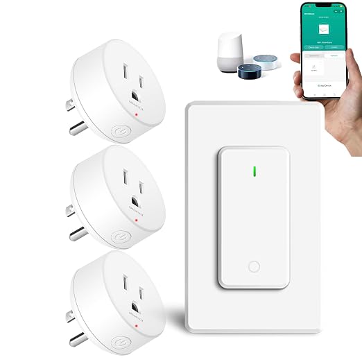 Greencycle Zigbee Smart Plug with Remote,Smart Outlet with Wall Switch,No Cloud Required(2.4G Hub Required),APP Control,Voice Control Compatible with Alexa,Google Assistant,Schedule and Timer,3Plugs