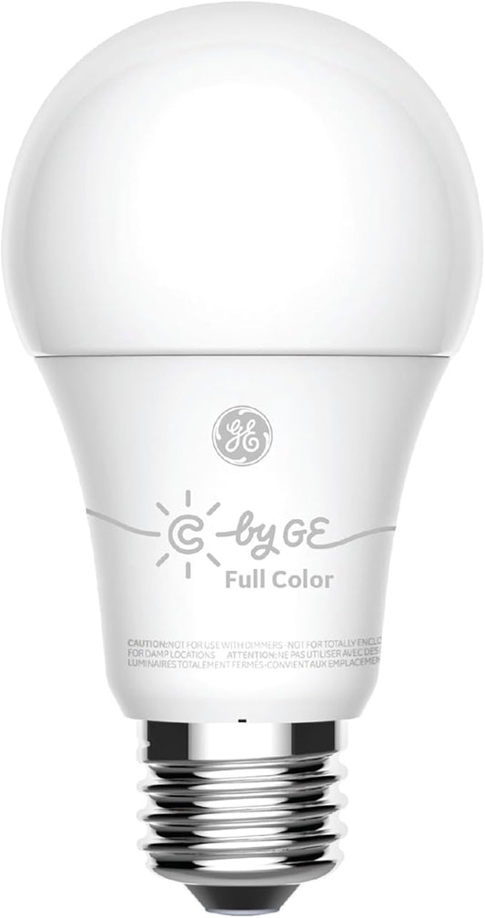 GE CYNC Smart LED Light Bulb, Full Color, Bluetooth Enabled, Alexa and Google Home Compatible,White, (1 Pack), Packaging May Vary