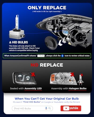 Marsauto D3S HID Bulbs, 66340 42403 42302 (42403C1) for HID Xenon, 6000K Cold White 35W Light Bulb, Plug and Play, Pack of 2