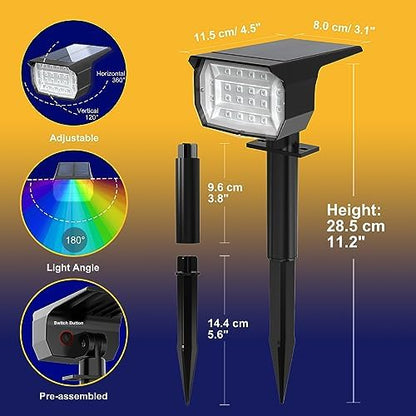nipify Solar Spot Lights Outdoor Color Changing, Halloween RGB Spotlights