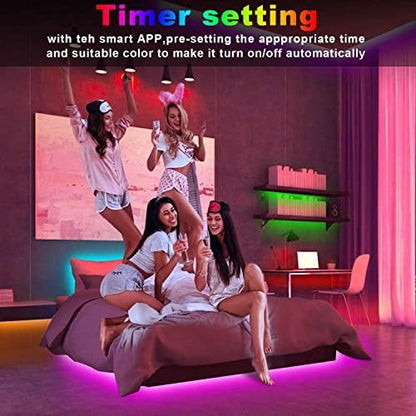 REEMEER 130ft Led Lights for Bedroom, APP Control Music Sync Color Changing Led Lights, Led Strip Lights with Remote for Room, Kitchen Party,Home Decoration