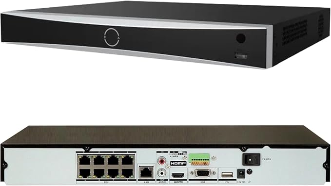 DS-7608NXI-K2/8P 8CH 4K 8-Channel PoE AcuSense NVR Network Video Recorder (HDD Not Included) Human/Vehicle Detection, Compatible with ONVIF/HIK IP Camera, International English Version