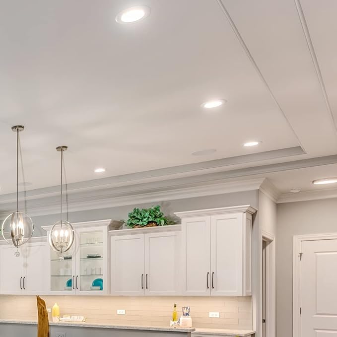 Maxxima 6 in. 5 CCT Ultra-Thin Recessed LED Downlight 1050 Lumens, Color Selectable 2700K-5000K (2700K/3000K/3500K/4000K/5000K), Canless, IC Rated, Slim, Dimmable, Junction Box Included