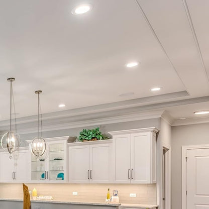 Maxxima 6 in. 5 CCT Ultra-Thin Recessed LED Downlight 1050 Lumens, Color Selectable 2700K-5000K (2700K/3000K/3500K/4000K/5000K), Canless, IC Rated, Slim, Dimmable, Junction Box Included