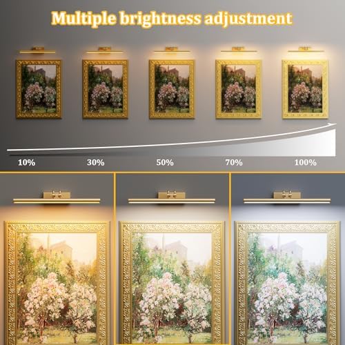 13.8'' Battery Operated Picture Light for Wall, RF Remote Control