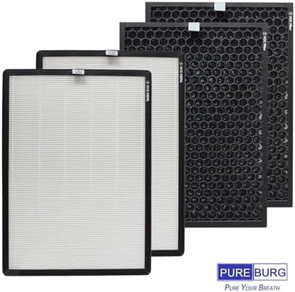 PUREBURG Replacement Filter Compatible with Smart Air SA600 Air Purifier, 2-Pack H13 True HEPA & Activated Carbon Filter For Air Clean Dust VOCs Odor