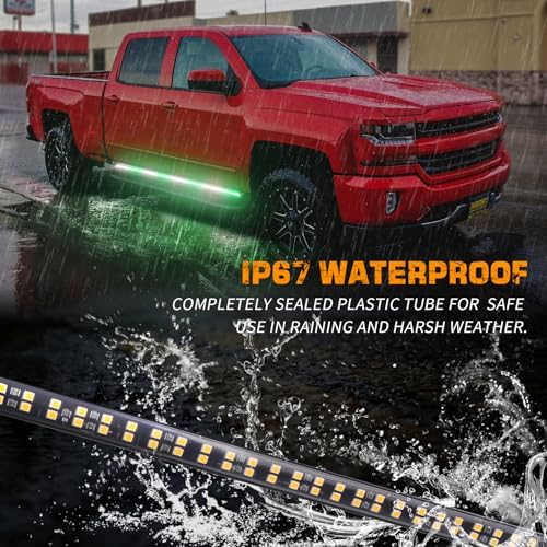 XRIDONSEN 2PCS 70 inch Running Board Strobe Lights 864 LED Emergency Lights