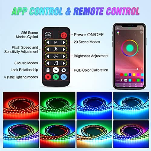 Nilight Truck Bed Light Strip RGB-IC LED Bar 2PCS 60 inch Cargo Lighting