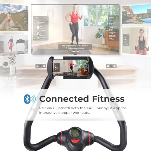 Sunny Health & Fitness Smart Power Stepper with Resistance Bands for Cardio