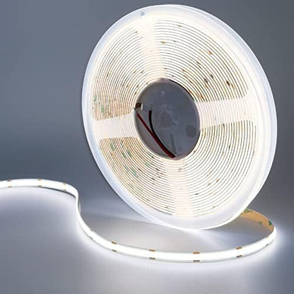 32.8ft/10M 24V COB LED Strip Cool White 6000K 3840LEDs 6800lm CRI 93+