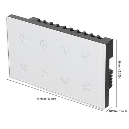 Smart Light Switch 8 Gang Panel Compatible AC100-240V Smart Home Automation