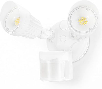 LEONLITE 3CCT LED Security Light, Motion Sensor Outdoor Lights, Dusk to Dawn, ETL Listed, Adjustable Heads, 3000K4000K5000K Selectable, Motion Detector Flood Light, Aluminum, IP65 Waterproof, White