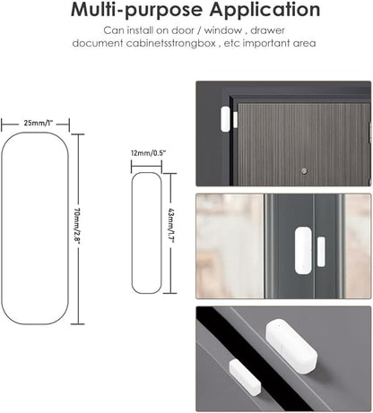 Mengshen 4 Pack Smart WiFi Door Window Sensor No Hub Required Wireless Contact Sensor for Home Security Compatible with Tuya Smart Home Devices Alexa and Google Assistant