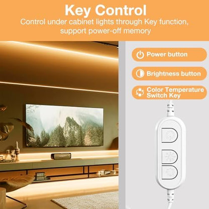 DAYBETTER Under Cabinet Lighting Kit,8 PCS White LED Strip Lights with APP