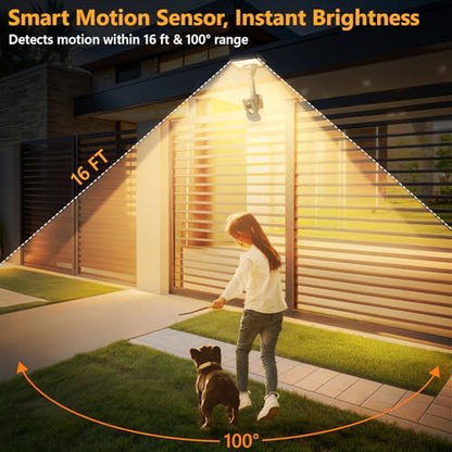 Clip On Solar Motion Lights Outdoor,360°Rotatable Fence Lights(1Pack,3000K)