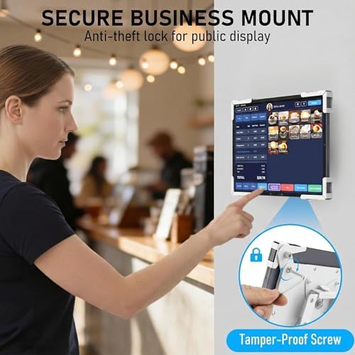 Tablet Wall Mount, Metal Enclosure iPad Holder for Retail POS & Smart Home