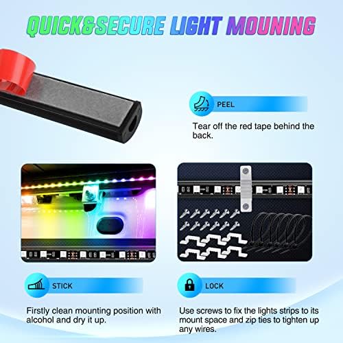 Nilight Truck Bed Light Strip RGB-IC LED Bar 3PCS 60 inch Cargo Lighting