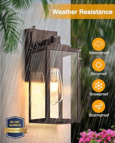 VIANIS Dusk to Dawn Wall Lights Fixture Outside, Waterproof, Anti-Rust