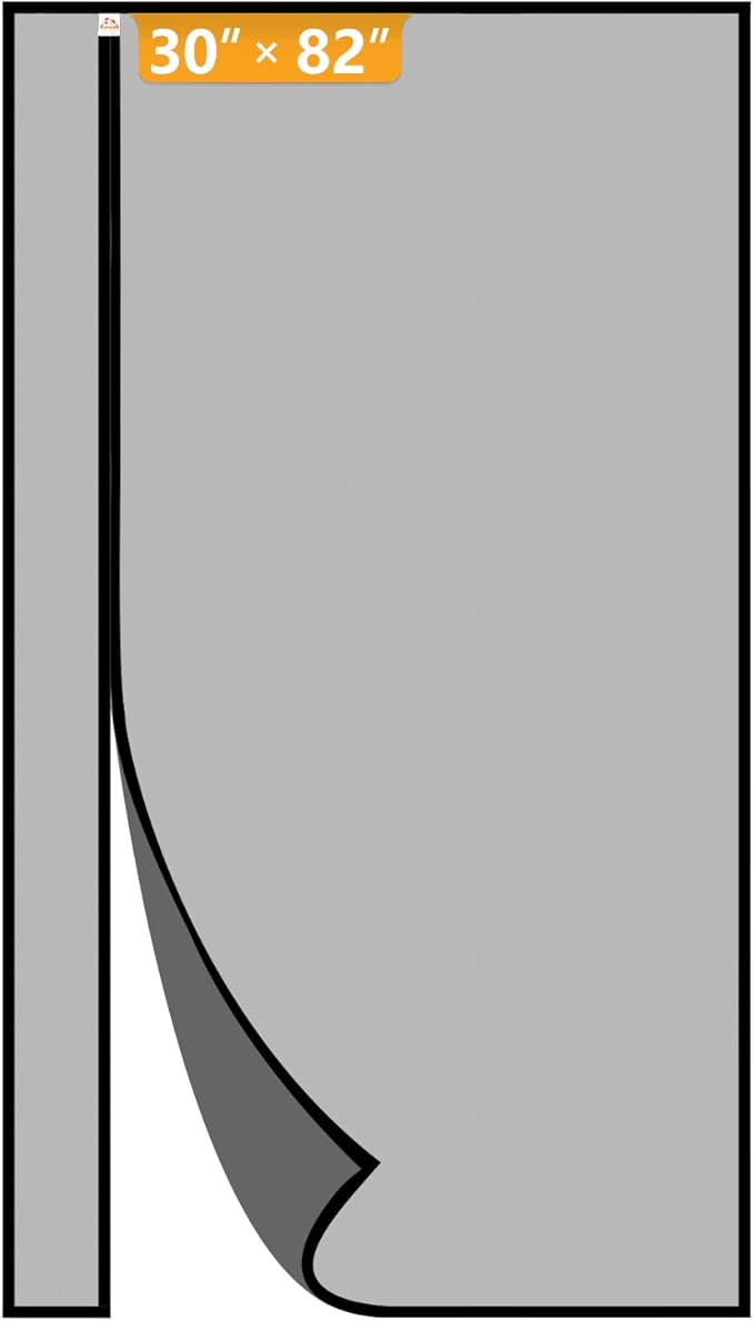 Yotache Reversible Left/Right Opening Magnetic Screen Door Fit Doors 30x82 Inch, Screen Size 32"x83" Anti-Tearing Screen Net with Strong Magnets for Front/Back Patio Door, Black