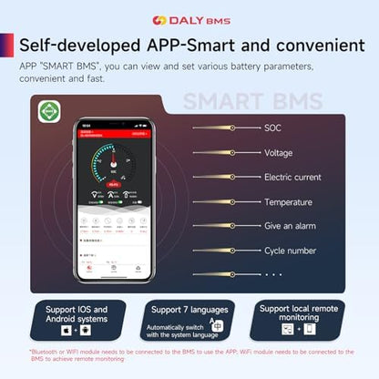 DALY Smart BMS 4S 12V 150A LiFePO4 with WiFi Bluetooth Module CAN RS485