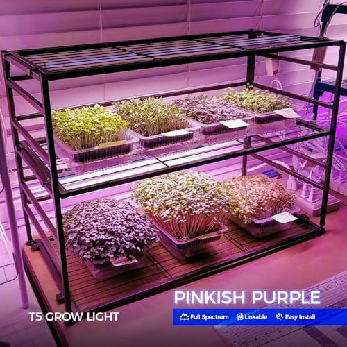 Barrina T5 Grow Lights for Indoor Growth, 4FT Plant Lights, Pink, 8 Packs