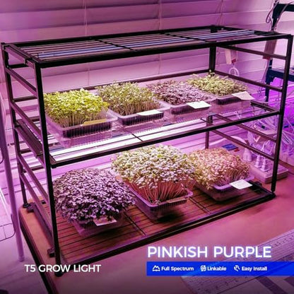 Barrina T5 Grow Lights for Indoor Growth, 4FT Plant Lights, Pink, 8 Packs