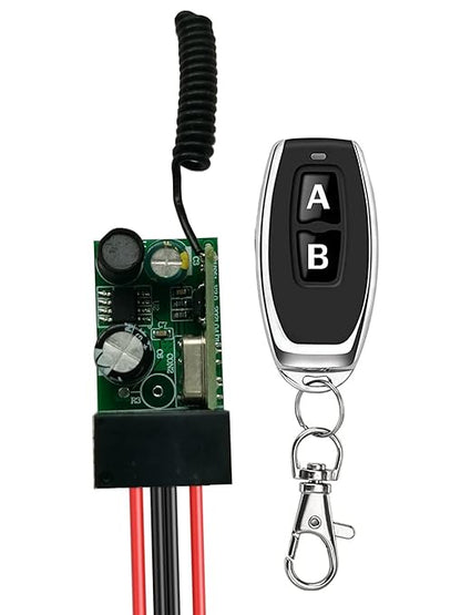 12v Remote Control Switch,2 Way Mini Wireless Switches,DC 12V/24V/48V/10A Relay with 328FT Long Range,Wireless RF Switch for Motor,Lamps,LED Lights,Fans(Normally Closed)