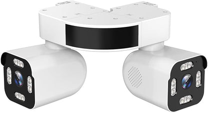 Dual Lens Outdoor Cameras 2.5K/5MP House Cameras Wired Plug-in | Wireless WiFi Camera with Audio and Video,PTZ,Auto Tracking,7/24 Recording,Color Night Vision,Cloud & SD Card Storage.