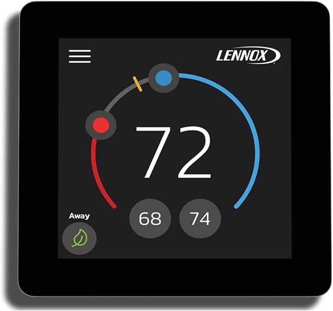 Lennoxe L40 Smart Thermostat, Programmable, Touchscreen, WiFi, Single Stage, 1H/1C Conventional, 2H/1C Dual Fuel Heat Pump, Model 27V51 Easy Install