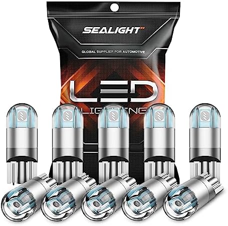 SEALIGHT 194 LED Bulb Blue, License Plate Light, Dome Light, T10 168 2825 W5W 3030 Bright Chips Wedge for Replacement Map Trunk Door Courtesy Dash LED Light Bulb,Pack of 10