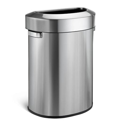 Home Zone Living 18 Gallon Commercial Trash Can with Removable Open Top Lid