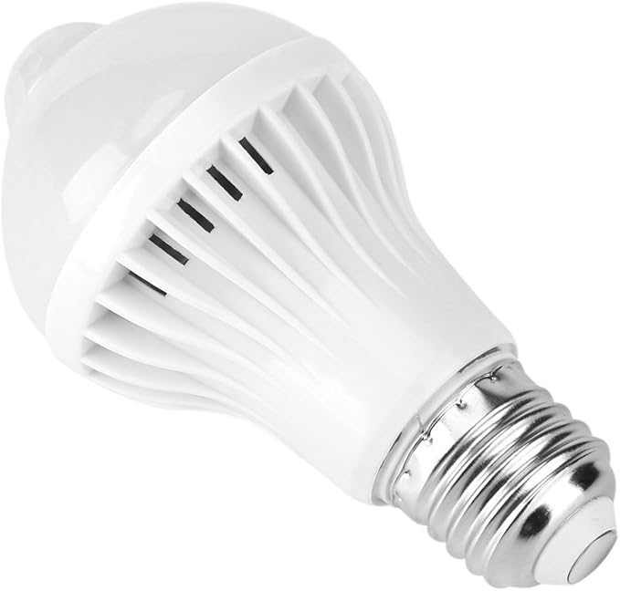 Keenso E27 Motion Sensor Light Bulb, Smart Infrared Sensor PIR LED Bulbs, Auto On/Off Night Light for Outdoor Indoor Stairs Garage Corridor(5W)