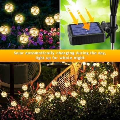 vignuto Solar Lights Outdoor Waterproof, 4 Packs, Solar Globe Lights, Garden Decor, Patio Decor, Unique Gifts for Women, Gifts for Grandma