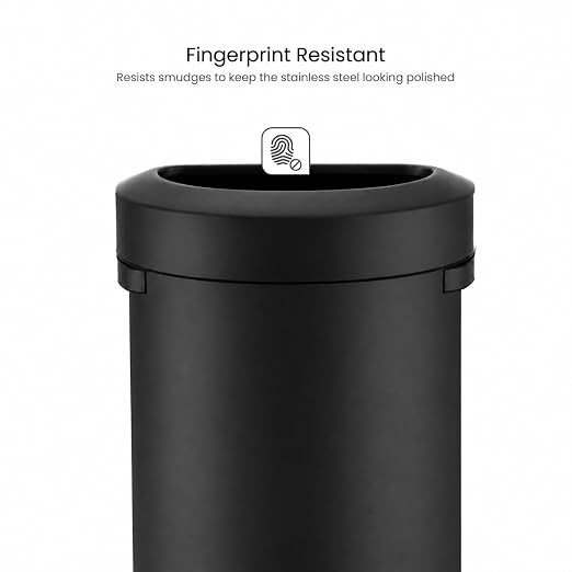 Home Zone Living 18 Gallon Commercial Trash Can with Semi-Round Flat Back